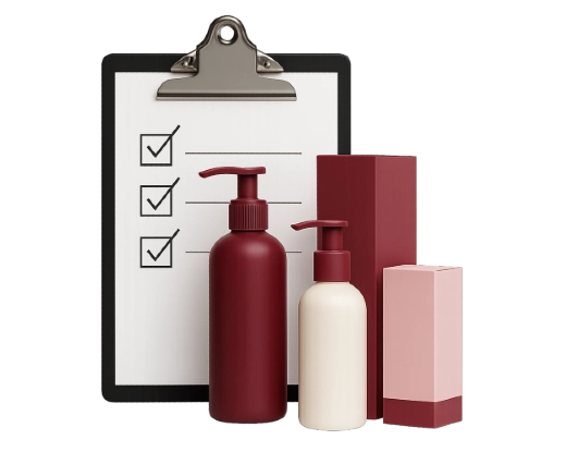 מוצרים על רקע לוח בקרת איכות